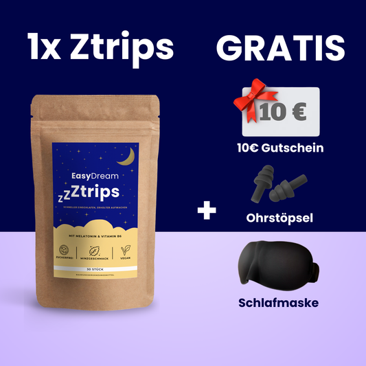 1 Packung Ztrips + GRATIS 10€ Gutschein, Schlafmaske, Ohrstöpsel